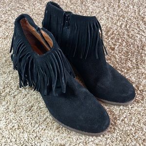 Lucky Brand Wedge Boho Leather Bootie sz 9